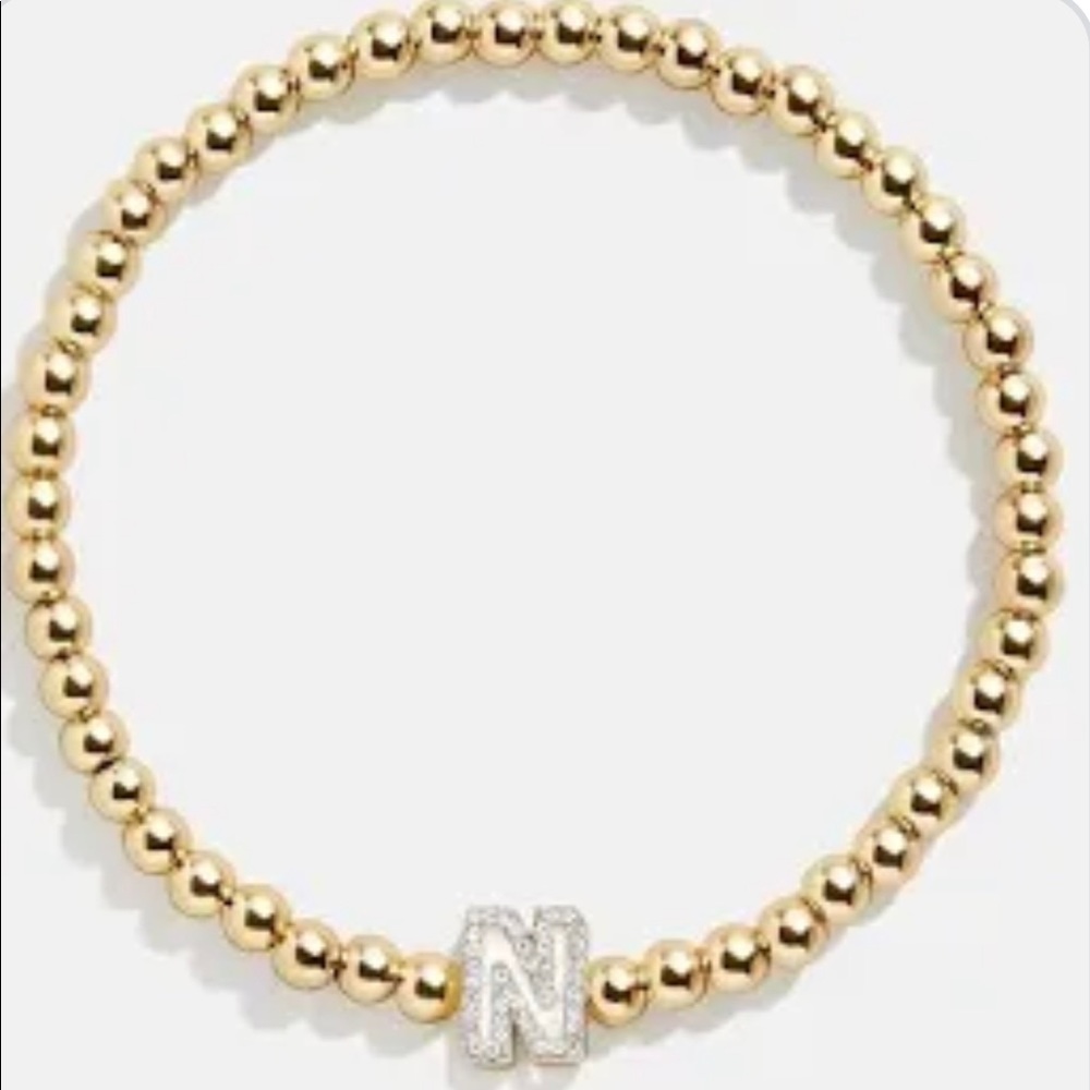 NWT Baublebar Pave Eileen Pisa N Initial Bracelet